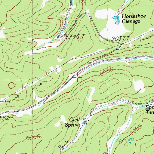 Topographic Map of Lower Hannagan Spring, AZ