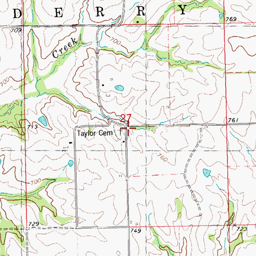 Topographic Map of Taylor, IL