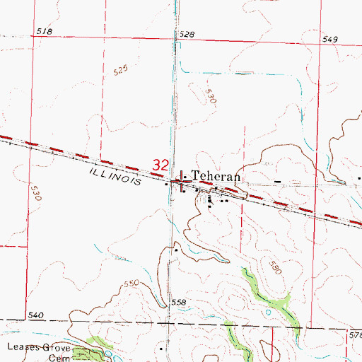 Topographic Map of Teheran, IL