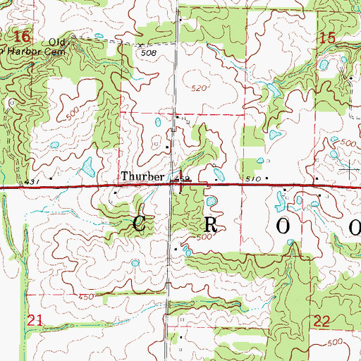 Topographic Map of Thurber, IL