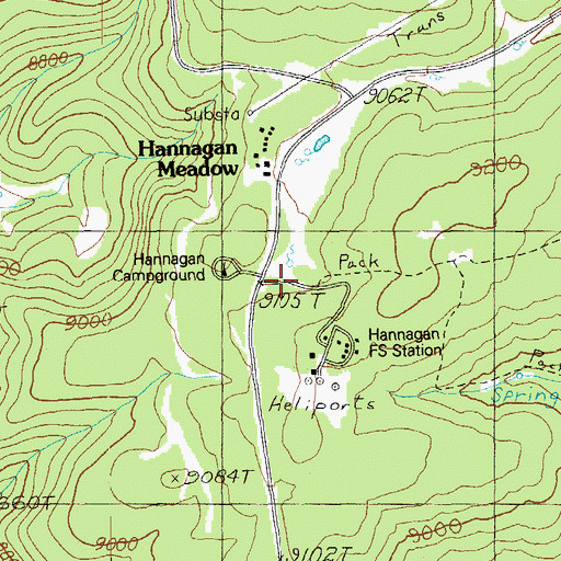 Topographic Map of Hannagan Forest Service Facility, AZ