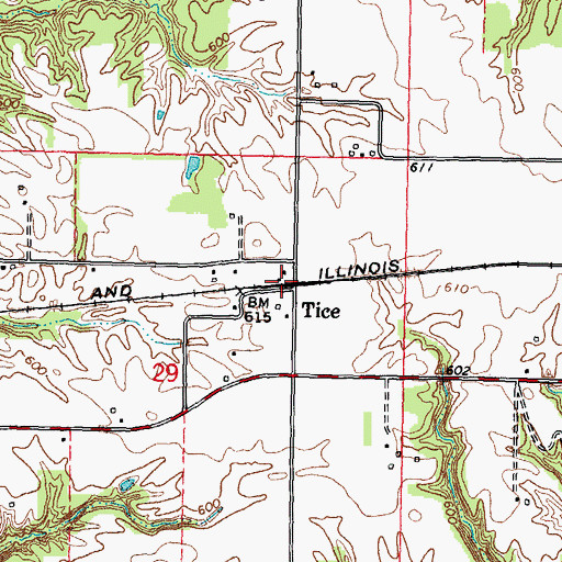 Topographic Map of Tice, IL