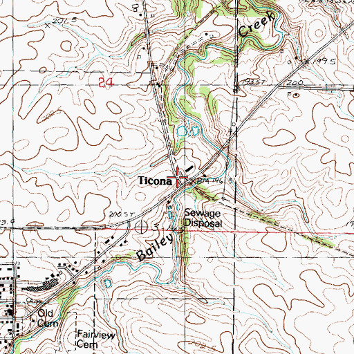 Topographic Map of Ticona, IL