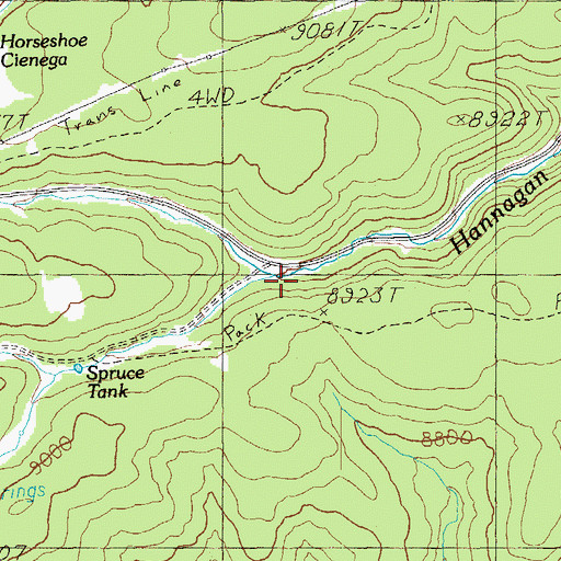 Topographic Map of Triple Tank, AZ