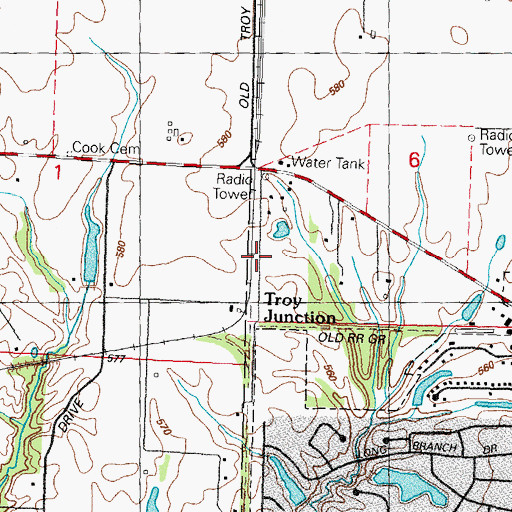 Topographic Map of Troy Junction, IL
