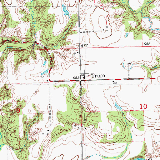 Topographic Map of Truro, IL