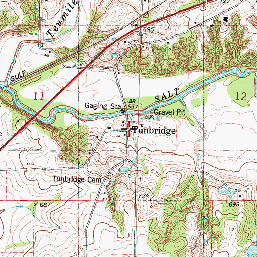 Topographic Map of Tunbridge, IL