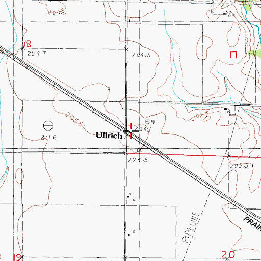 Topographic Map of Ullrich, IL
