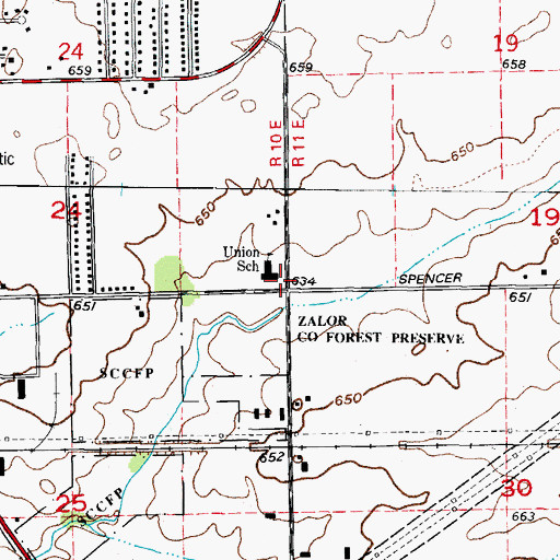 Topographic Map of Union, IL
