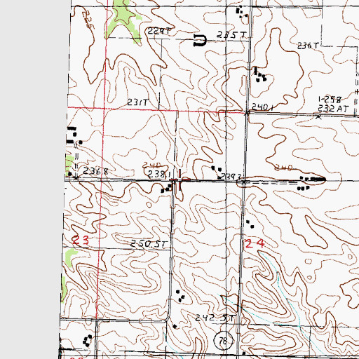 Topographic Map of Ustick, IL