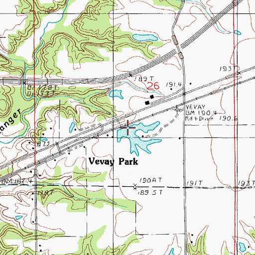 Topographic Map of Vevay Park, IL