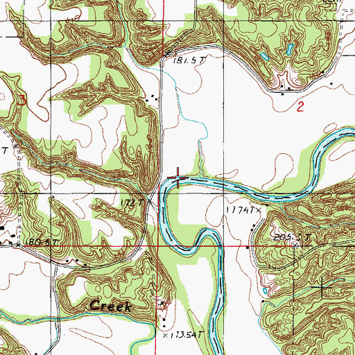 Topographic Map of Walker Ford, IL