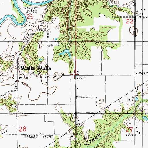 Topographic Map of Walla Walla, IL