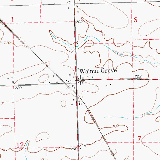 Topographic Map of Walnut Grove, IL