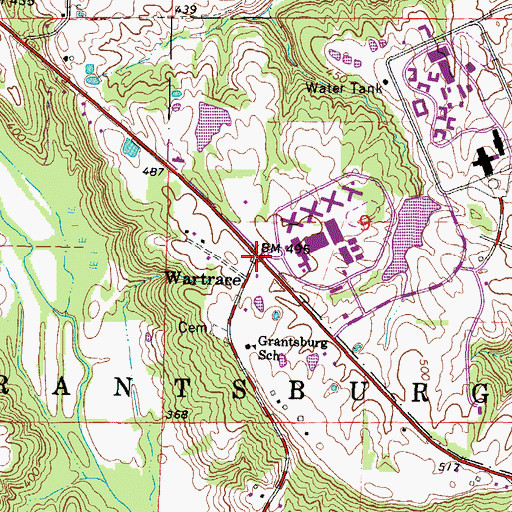 Topographic Map of Wartrace, IL