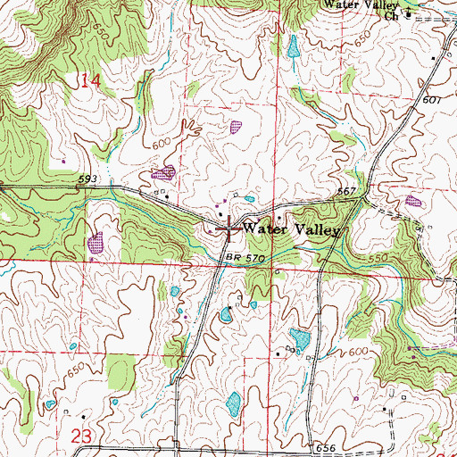 Topographic Map of Water Valley, IL