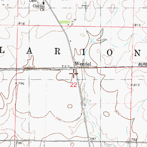 Topographic Map of Wendel, IL
