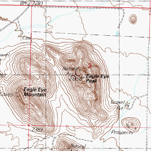 Topographic Map of Eagle Eye Peak, AZ