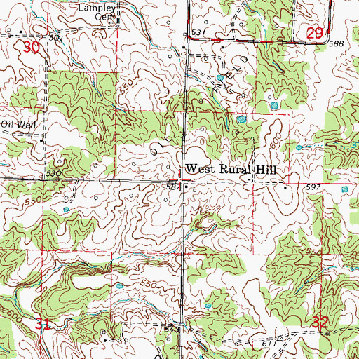 Topographic Map of West Rural Hill, IL