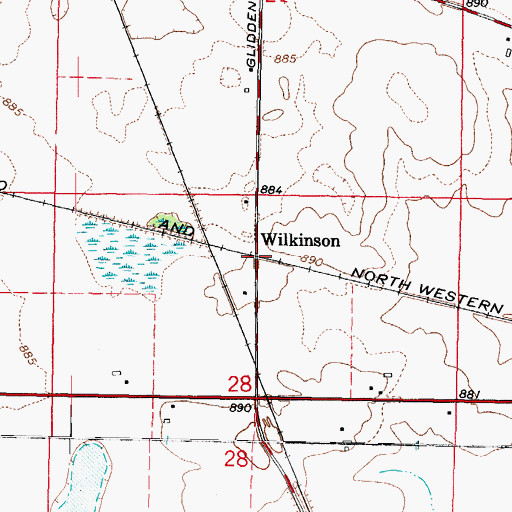 Topographic Map of Wilkinson, IL