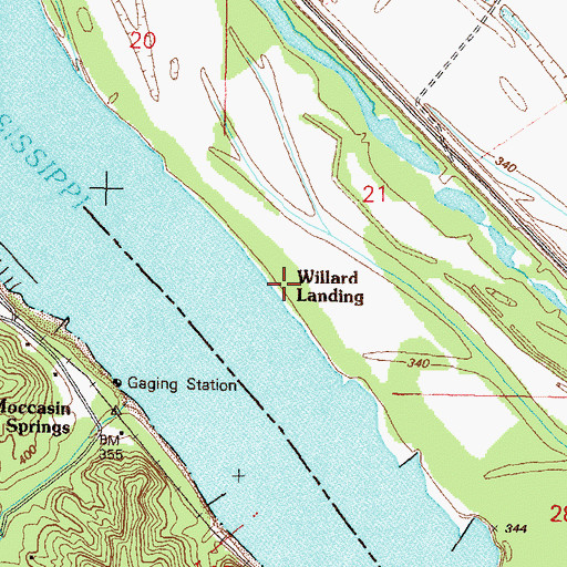 Topographic Map of Willard Landing, IL
