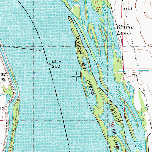 Topographic Map of Willow Bar Landing, IL