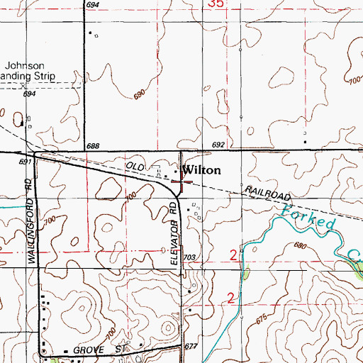 Topographic Map of Wilton, IL