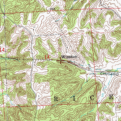 Topographic Map of Winston, IL