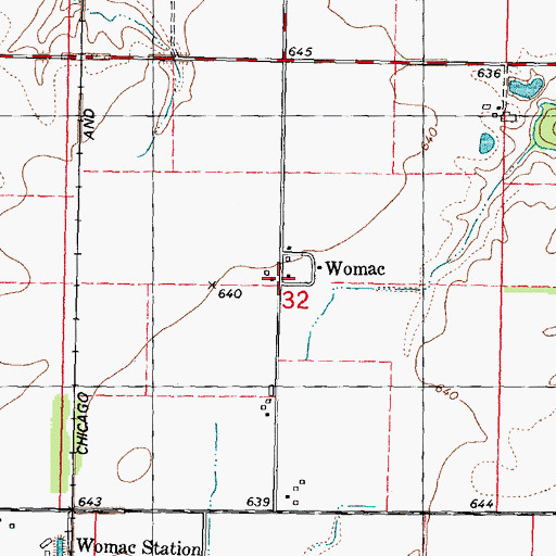 Topographic Map of Womac, IL