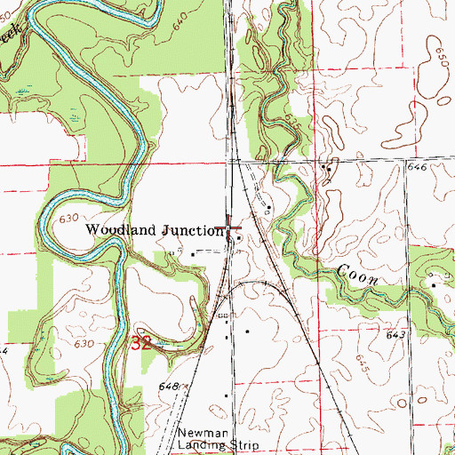 Topographic Map of Woodland Junction, IL