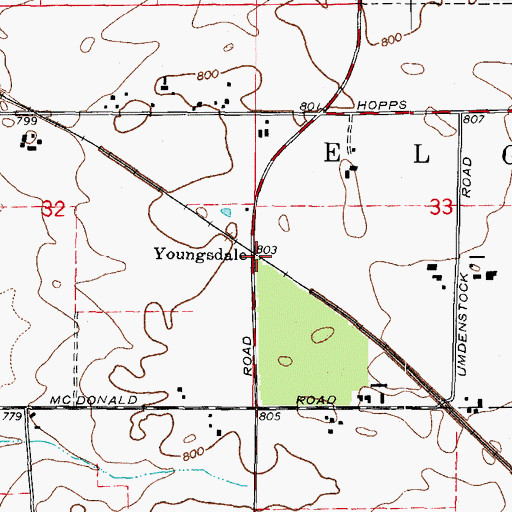 Topographic Map of Youngsdale, IL