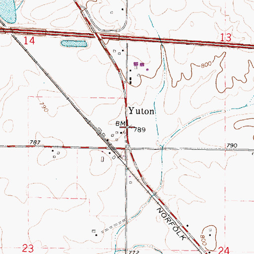 Topographic Map of Yuton, IL