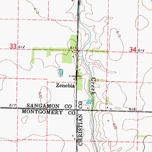 Topographic Map of Zenobia, IL