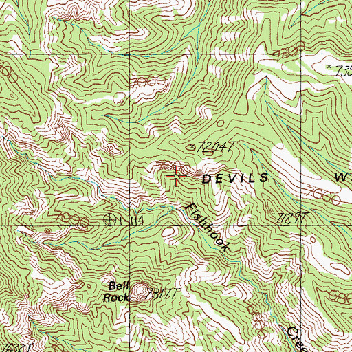Topographic Map of Devils Washboard, AZ