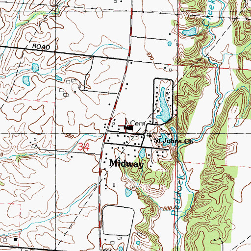 Topographic Map of Saint John United Church of Christ, IL