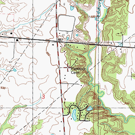 Topographic Map of Paddock Family Cemetery, IL