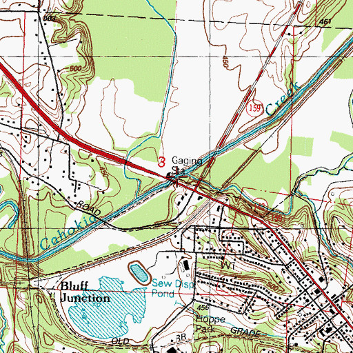 Topographic Map of Mooney Creek, IL
