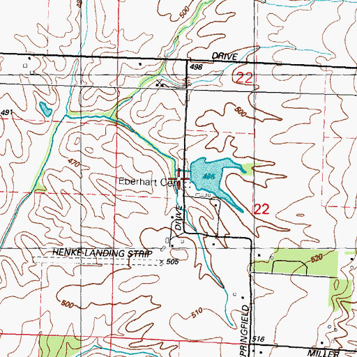 Topographic Map of Eberhart Family Cemetery, IL
