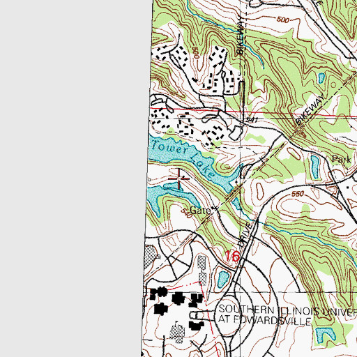 Topographic Map of Tower Lake Recreation Area, IL