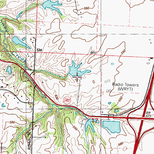 Topographic Map of WYRT Radio Towers, IL