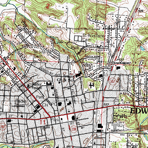Topographic Map of Trinity Lutheran School, IL