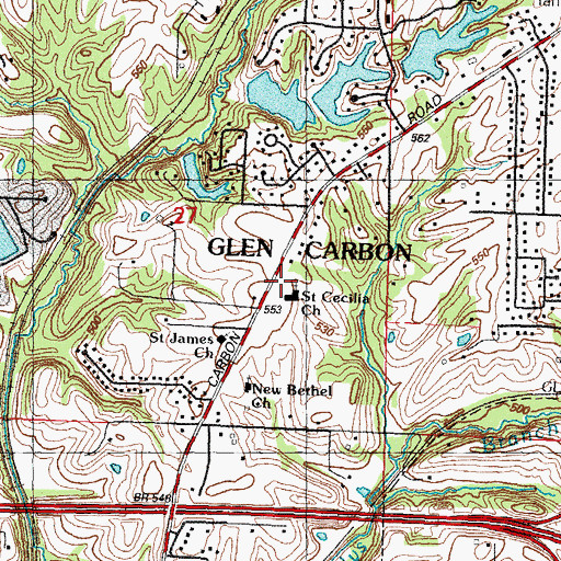 Topographic Map of Saint Cecilia Catholic Church, IL