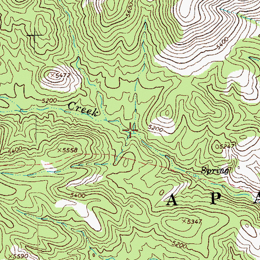 Topographic Map of Lower Oak Creek Corral, AZ