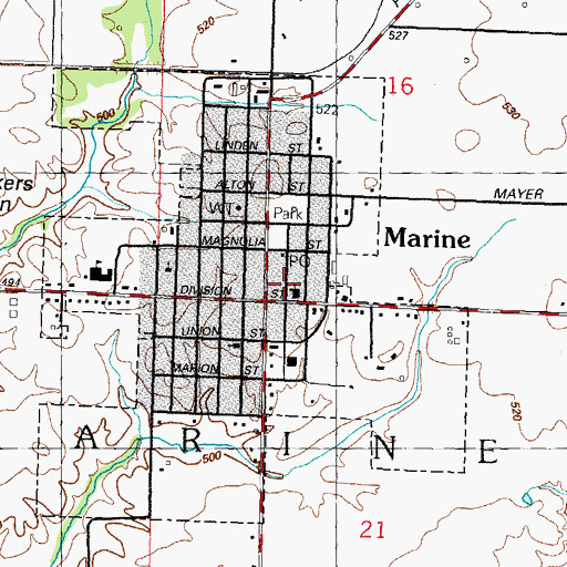 Topographic Map of Marine United Church of Christ, IL