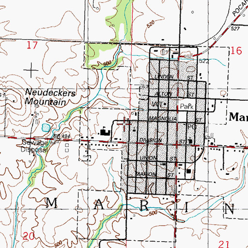 Topographic Map of Saint Elizabeths Catholic Church, IL