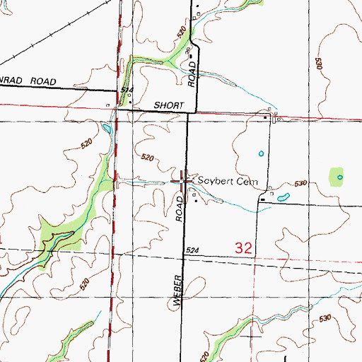 Topographic Map of Seybert Family Cemetery, IL