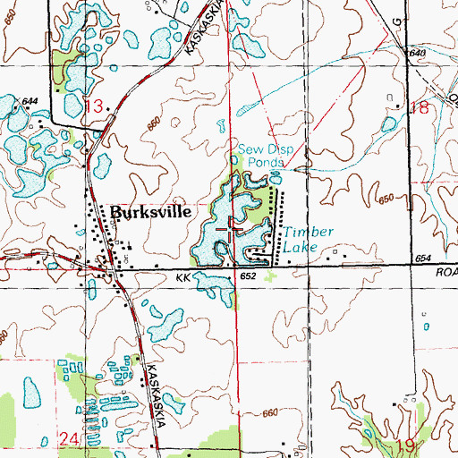 Topographic Map of Timber Lake, IL