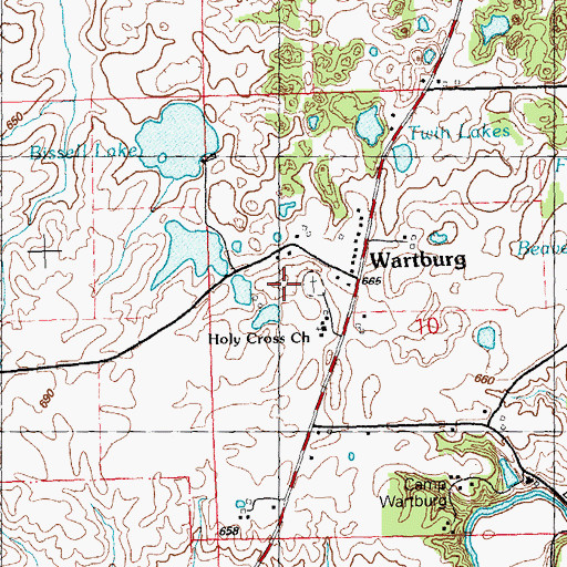 Topographic Map of Holy Cross Cemetery, IL