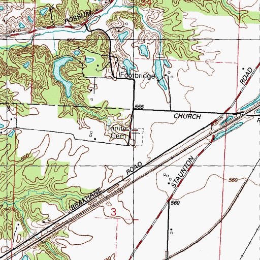 Topographic Map of Gehlenback Lutheran Cemetery, IL