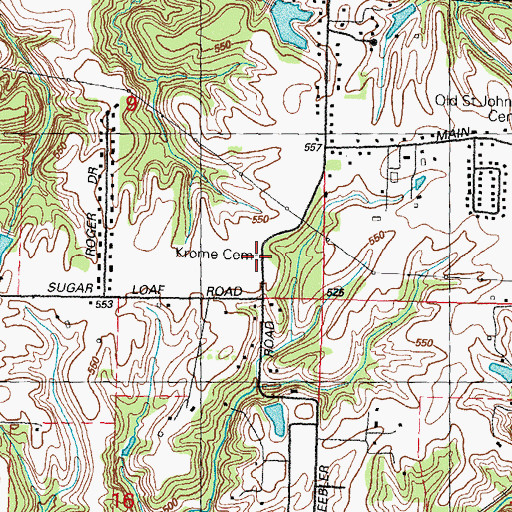 Topographic Map of Krome Family Cemetery, IL
